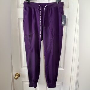 Med Couture scrub pants, joggers, eggplant, women’s medium
